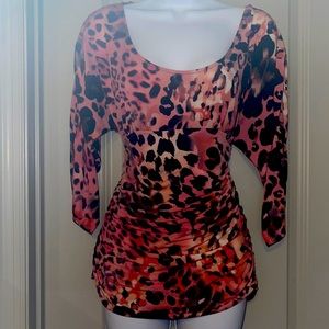 Beautiful Tunic leopard 3/4 sleeve top. Boston Proper, stretchy material size S